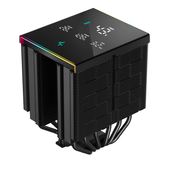 DeepCool AK620 Digital PRO Refrigerador CPU, Doble Ventilador de 120mm PWM, ARGB, 6 Tubos de Calor, Negro - R-AK620-BKAPMN-G