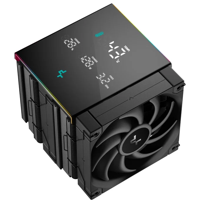 DeepCool AK620 Digital PRO Refrigerador CPU, Doble Ventilador de 120mm PWM, ARGB, 6 Tubos de Calor, Negro - R-AK620-BKAPMN-G