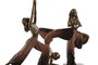 DKD Home Decor Figuras de Chica Yoga en Resina (Pack de 3) - Rosa Oscuro y Dorado