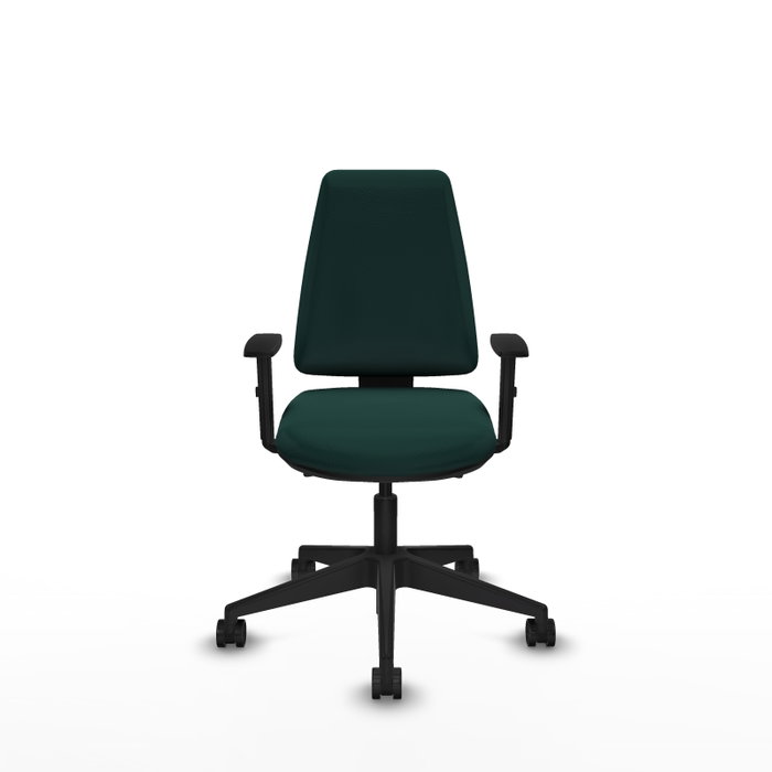 Silla de oficina Elche con mecanismo Asincro tapizada con Similpiel color Verde botella. Equipada con Base piramidal negra, Brazos 1D y Ruedas 65mm nailon Silla de oficina Elche con mecanismo Asincro tapizada con Similpiel color Verde botella. Equipada con Base piramidal negra, Brazos 1D y Ruedas 65mm nailon