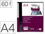 Liderpapel Carpeta 60 Fundas Canguro PP DIN A4 Negro Opaco Portada y Lomo Personalizable