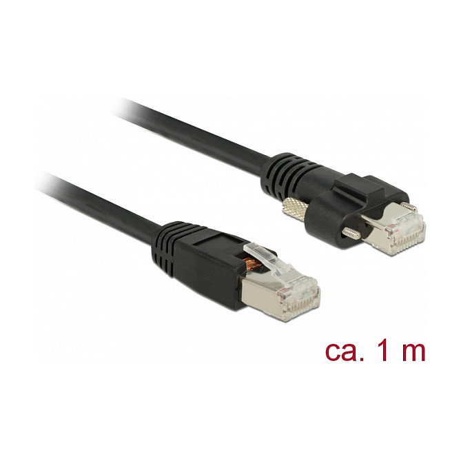 DeLOCK Cable de red GigE RJ45 a RJ45 con tornillos Cat.6 S/FTP 1 m