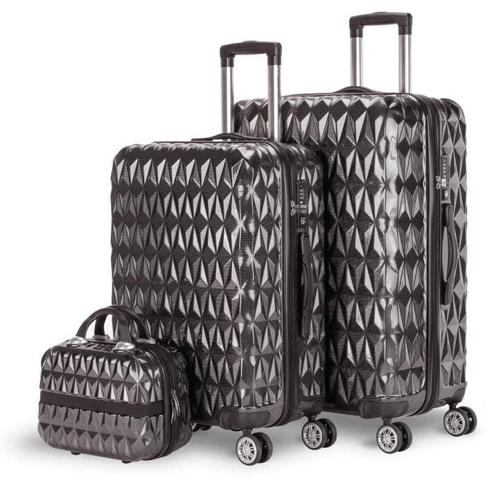 Newbasic Set de 2 Maletas Rígidas de Viaje con Ruedas Multidireccionales 360° y Cierre TSA - Incluye Neceser - Cabina (55x38x24 cm) y Mediana (65x43x28 cm)