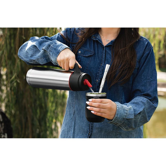 Tramontina Recipiente para Mate de Acero Inoxidable Negro 240 ml