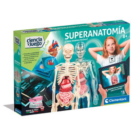 Clementoni 55509 Superanatomía Juego de Ciencia para Conocer el Cuerpo Humano