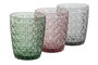 DKD Home Decor Set de 6 Vasos de Cristal con Relieve 240ml Surtido