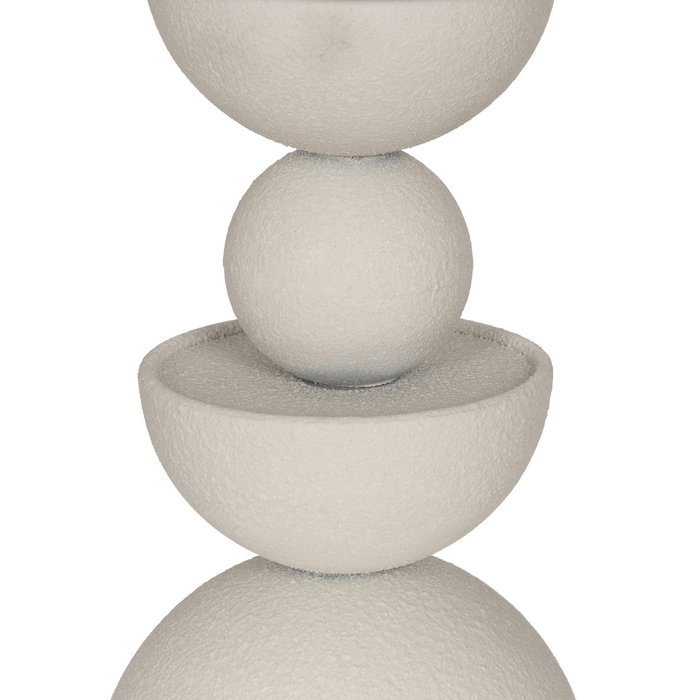 Portavelas Blanco Metal Decoración 12,50 X 12,50 X 32 cm