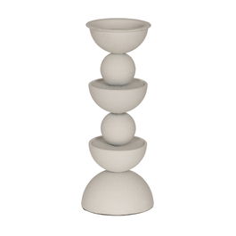 Portavelas Blanco Metal Decoración 12,50 X 12,50 X 32 cm