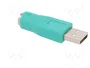 AKYGA Adaptador PS/2 a USB A Niquelado Verde