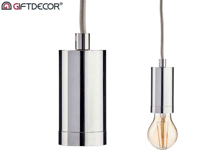 Giftdecor Lámpara Colgante Acero Plata 10 x 10 x 94.5 cm (Set de 12)