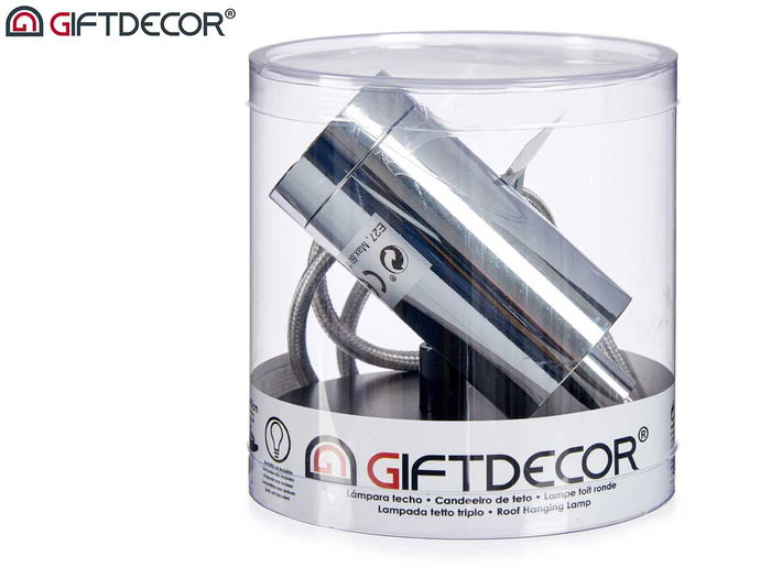 Giftdecor Lámpara Colgante Acero Plata 10 x 10 x 94.5 cm (Set de 12)