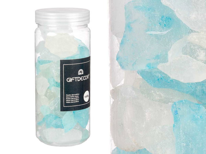 Giftdecor Bote 600Gr Cuarzo Surtidos Colores Piedra 6.5 x 15.5 x 6.5 cm (Set de 12)