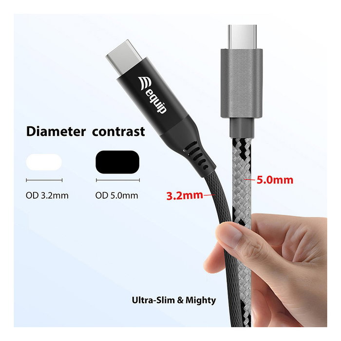 Equip Cable USB4 Gen 3x2 USB-C a USB-C 1,2 m Negro, 240W PD