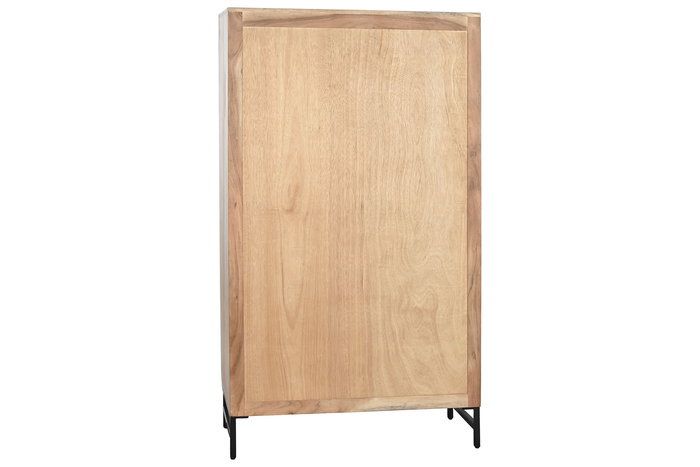 DKD Home Decor Armario Moderno Marron Acacia y Metal 40 x 161 x 90 cm con 2 Puertas y 3 Estanterías