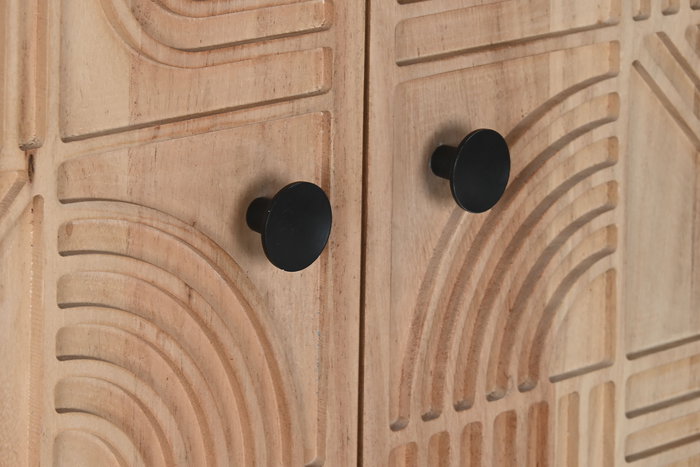 DKD Home Decor Armario Moderno Marron Acacia y Metal 40 x 161 x 90 cm con 2 Puertas y 3 Estanterías