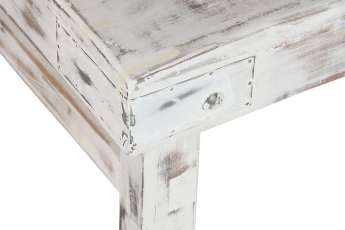 DKD Home Decor Mesa de Comedor Plegable de Madera Reciclada Blanco DKD Home Decor Mesa de Comedor Plegable de Madera Reciclada Blanco