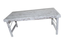 DKD Home Decor Mesa de Comedor Plegable de Madera Reciclada Blanco