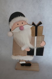 DKD Home Decor Figura de Papá Noel Negro en MDF de 18,5x5x31 cm