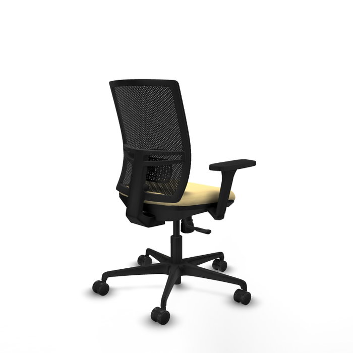 PIQUERAS Y CRESPO Silla de oficina Yunquera con mecanismo Sincro, Crema y Negro