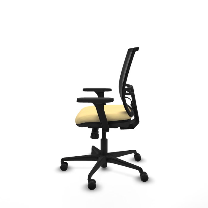 PIQUERAS Y CRESPO Silla de oficina Yunquera con mecanismo Sincro, Crema y Negro