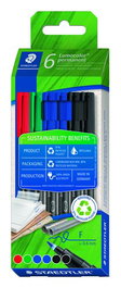 Rotulador Permanente Staedtler 318 Eco Lumocolor (F) Caja De 6