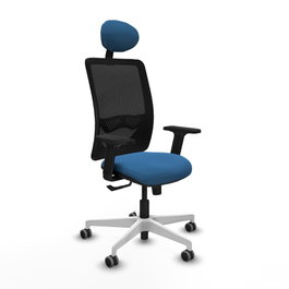 PIQUERAS Y CRESPO Silla de oficina Zulema con mecanismo Sincro, Azul claro y Negro