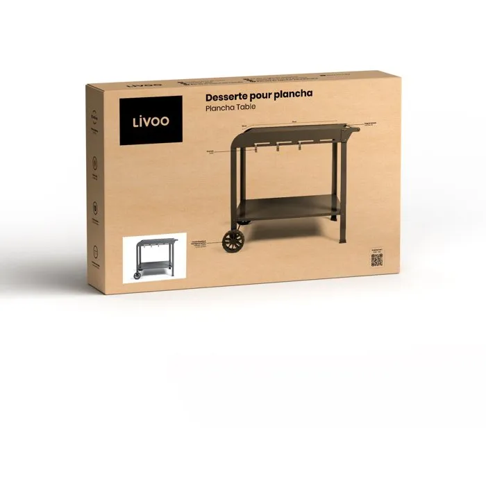 Livoo Carro para Plancha GS168G, Estantes 70 x 50 cm y 79 x 49 cm, 2 Ruedas Dentadas de 14.5 cm