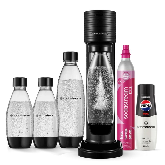SodaStream Gaia Negro con botella de 1 L