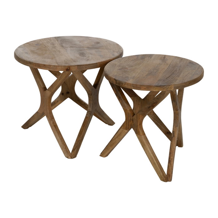 Mesita Miel Madera de Mango Decoración 60 X 60 X 50 cm