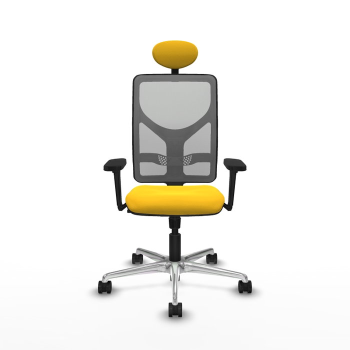 PIQUERAS Y CRESPO Silla de oficina Motilla con Mecanismo Sincro Amarillo y Gris