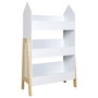 Home Deco Kids Biblioteca Estantería Infantil 3 Baldas Casita Juguetes Ropa 60x27x100 cm