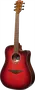 LAG Guitarra Acústica Electroacústica Dreadnought A/E Cutaway Edición Limitada Red Burst
