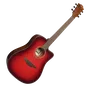 LAG Guitarra Acústica Electroacústica Dreadnought A/E Cutaway Edición Limitada Red Burst
