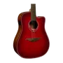 LAG Guitarra Acústica Electroacústica Dreadnought A/E Cutaway Edición Limitada Red Burst