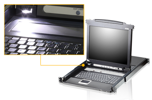 Aten CL5708N Interruptor KVM Montaje en Rack 8 Puertos con Pantalla LCD de 19" Negro
