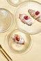 Hermia Set de Platos de Postre de Vidrio Transparente 21 cm, Soporte 28 cm