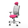 PIQUERAS Y CRESPO Silla de oficina Zulema Rosa y Blanco