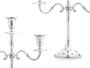 GIFTDECOR Candelabro de 3 velas Plateado 28cm