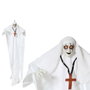 Dark Decór Figura Decorativa Colgante Monja Diabólica Blanca con Cruz y Ojos con Luz LED - 137 cm