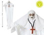 Dark Decór Figura Decorativa Colgante Monja Diabólica Blanca con Cruz y Ojos con Luz LED - 137 cm