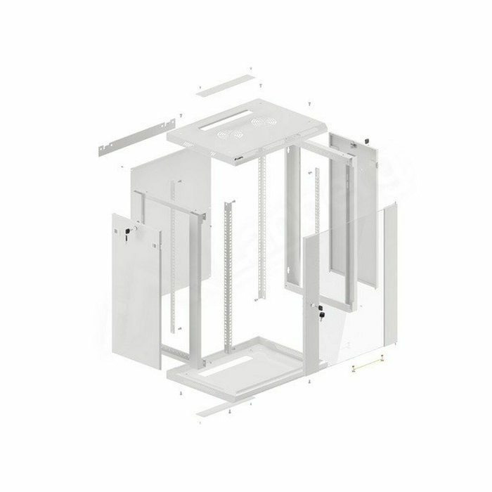 LANBERG Armario Rack Mural 19 Pulgadas 15U 600x450 Gris Puerta Cristal