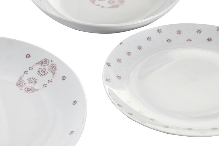 DKD Home Decor Set de Vajilla Pixel Love 18 Piezas Rosa y Blanco DKD Home Decor Set de Vajilla Pixel Love 18 Piezas Rosa y Blanco