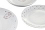 DKD Home Decor Set de Vajilla Pixel Love 18 Piezas Rosa y Blanco