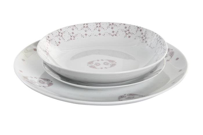 DKD Home Decor Set de Vajilla Pixel Love 18 Piezas Rosa y Blanco DKD Home Decor Set de Vajilla Pixel Love 18 Piezas Rosa y Blanco