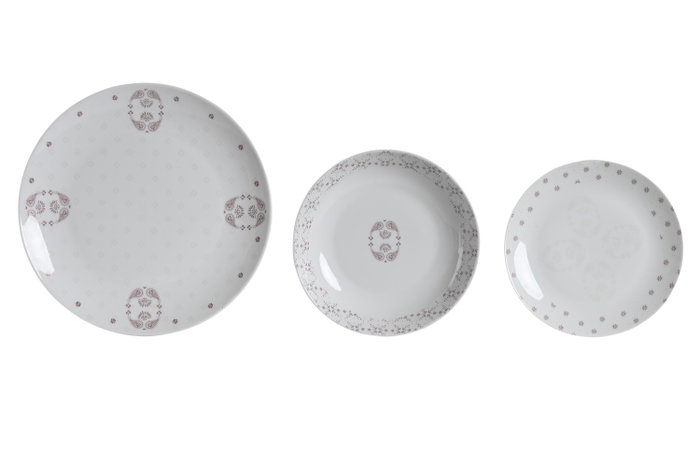 DKD Home Decor Set de Vajilla Pixel Love 18 Piezas Rosa y Blanco DKD Home Decor Set de Vajilla Pixel Love 18 Piezas Rosa y Blanco