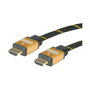 ROLINE Cable HDMI 11.04.5510 High Speed 20m con Ethernet, Chapado en Oro, Negro, Soporta 1080p