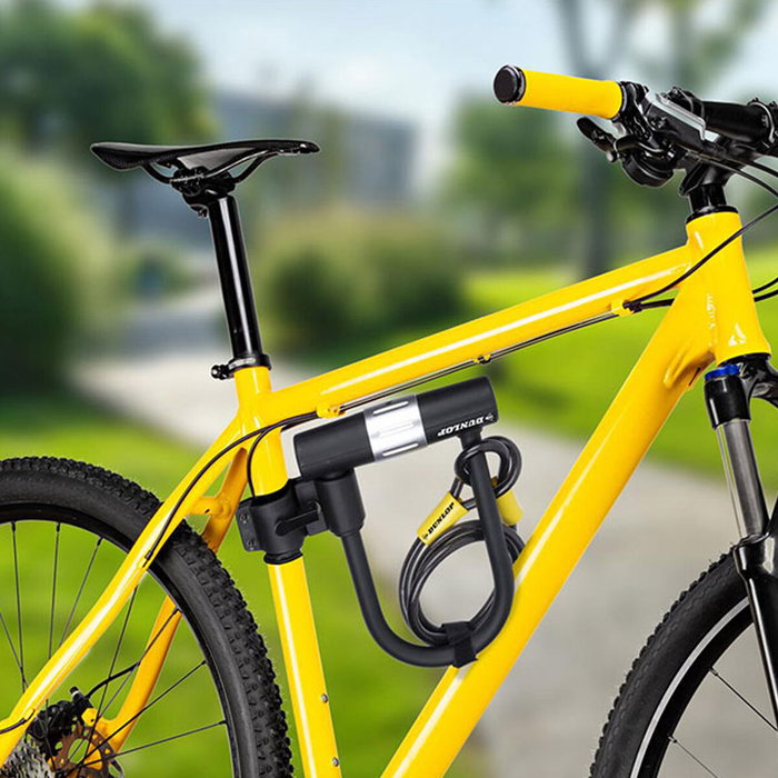 Dunlop Candado en U con cable y soporte Negro