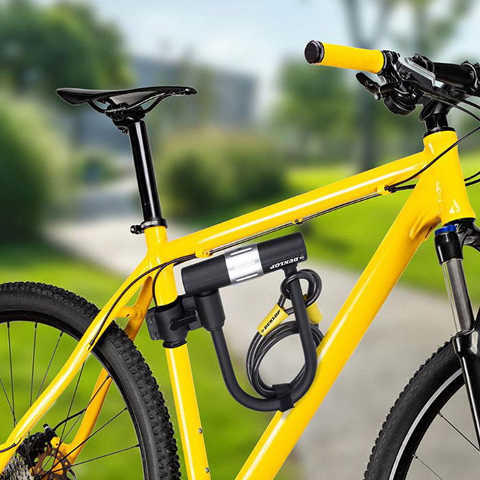 Dunlop Candado U con Cable y Soporte Negro de Acero