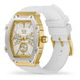 Ice Reloj 023897 con caja dorada y correa blanca