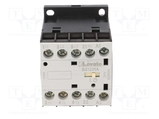LOVATO ELECTRIC Contactor BG 3-polar 12A 24VAC